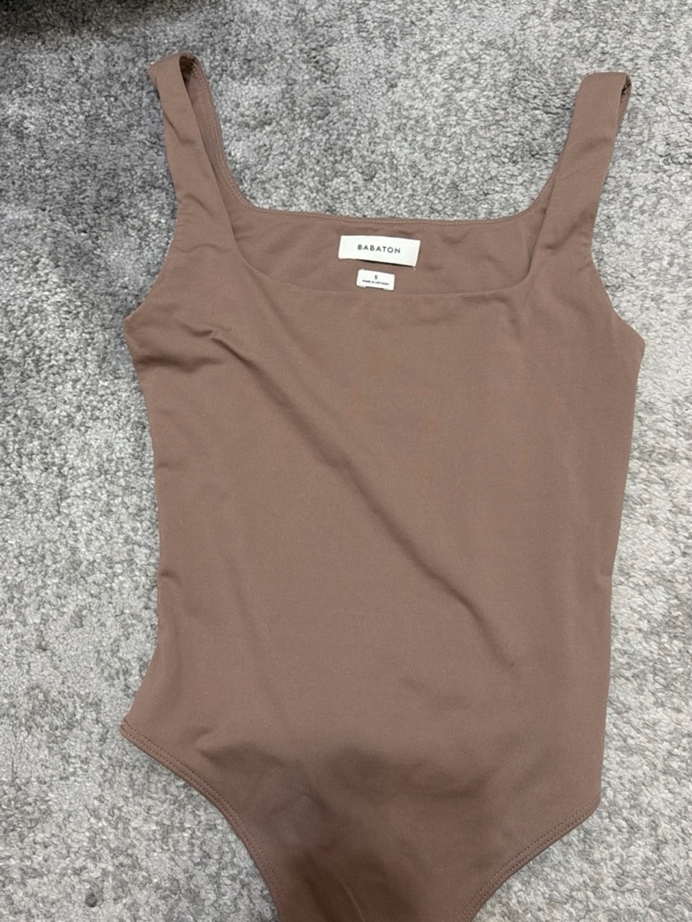 Babaton Chocolate Brown Square Neck Bodysuit